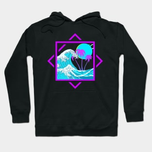 Vaporwave Aesthetic Great Wave Off Kanagawa Paradise Sunset Otaku Gift Hoodie